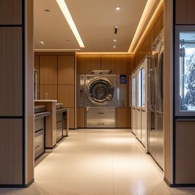 Intérieur du pressing à Paris